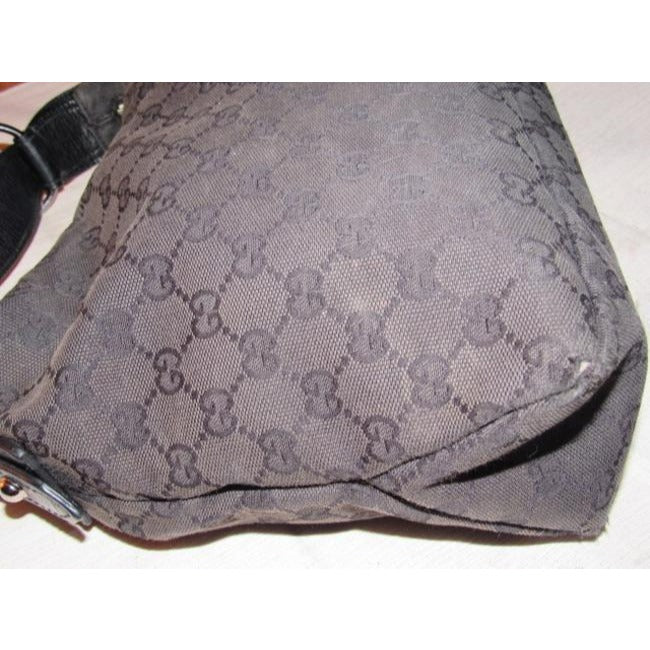 Gucci Vintage Pursesdesigner Purses Black Large G Logo Canvas And Black Leather Leathercanvas Hobo B