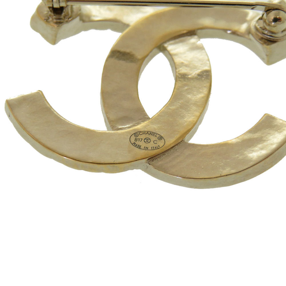 CHANEL Brooch Metal, Rhinestone gold COCO Mark Women