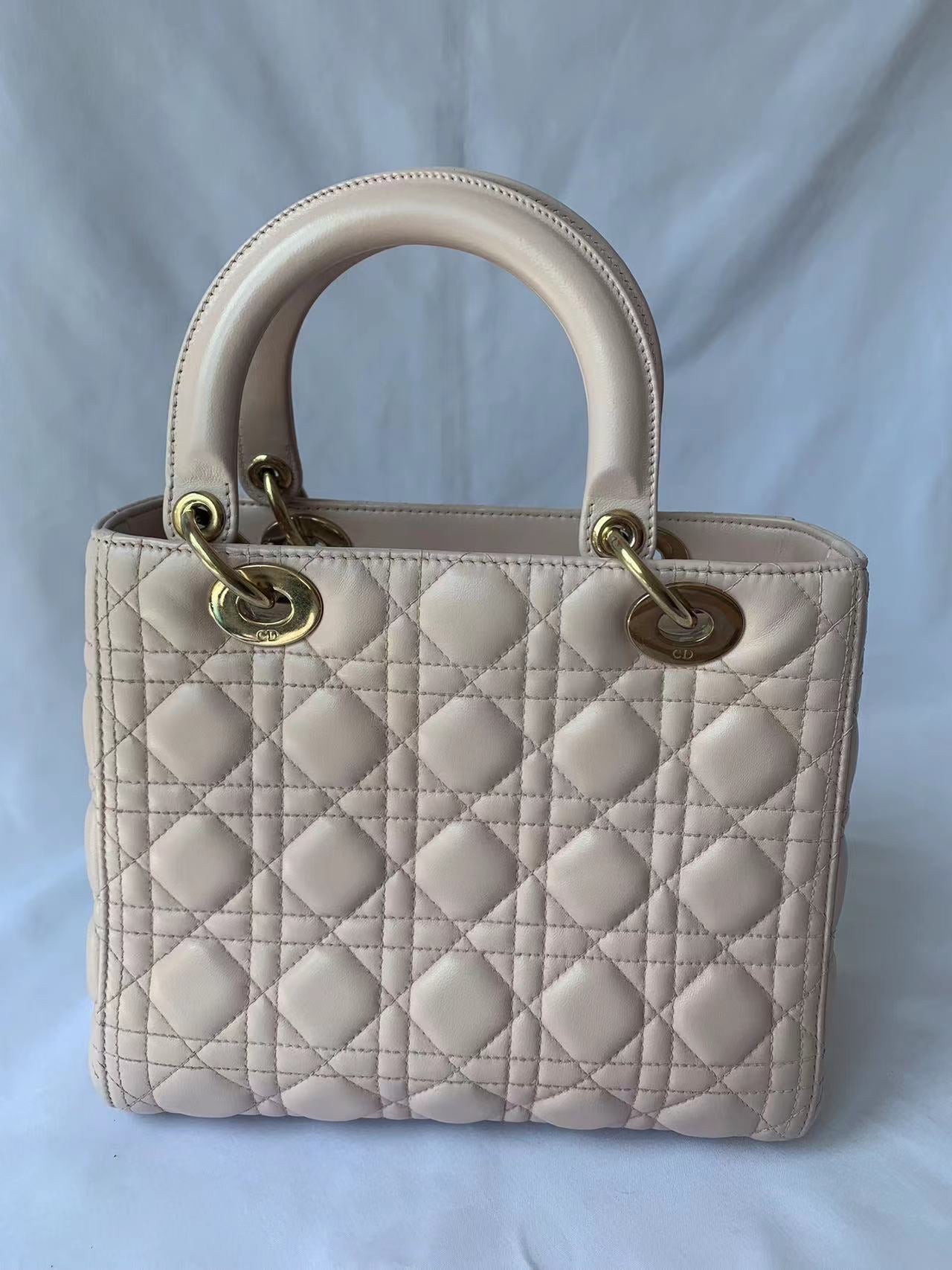 Lady Dior Pink Cannage Leather Medium