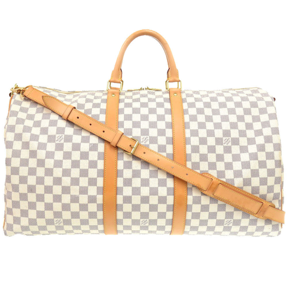 LOUIS VUITTON Boston Duffel bag N41429 Damier Azur Canvas white Keepall bandouliere55 Women(Unisex)