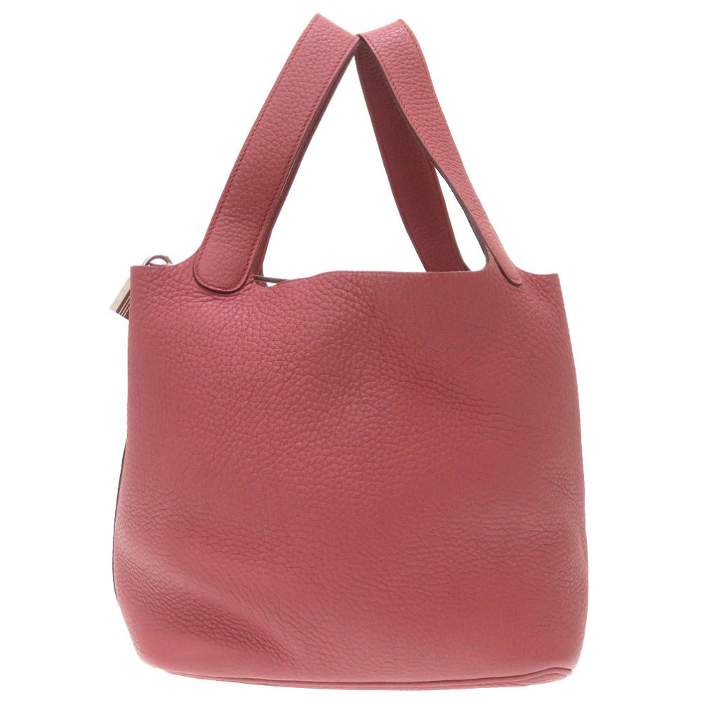HERMES Handbag Taurillon Clemence Rosewood Pico Tan Lock MM