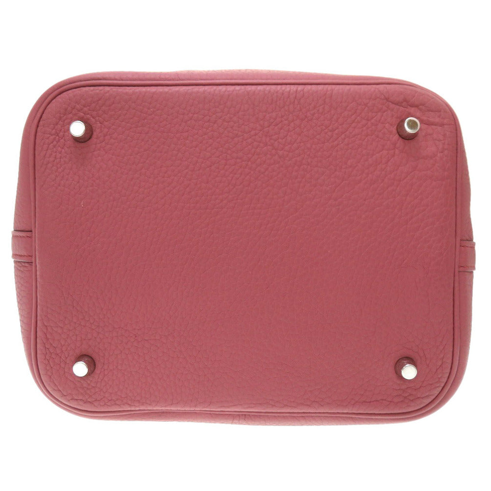 HERMES Handbag Taurillon Clemence Rosewood Pico Tan Lock MM