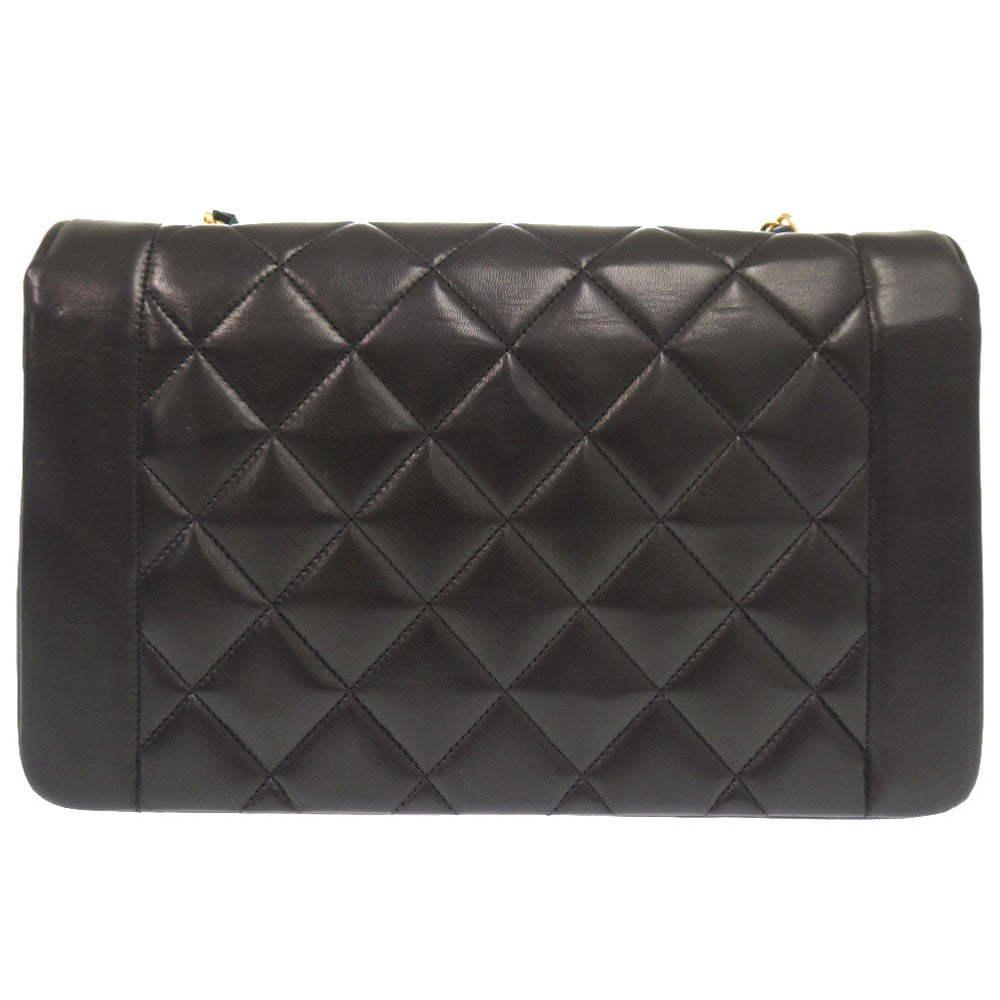 CHANEL Shoulder Bag lambskin black Diana 25 Medium Matelasse COCO Mark