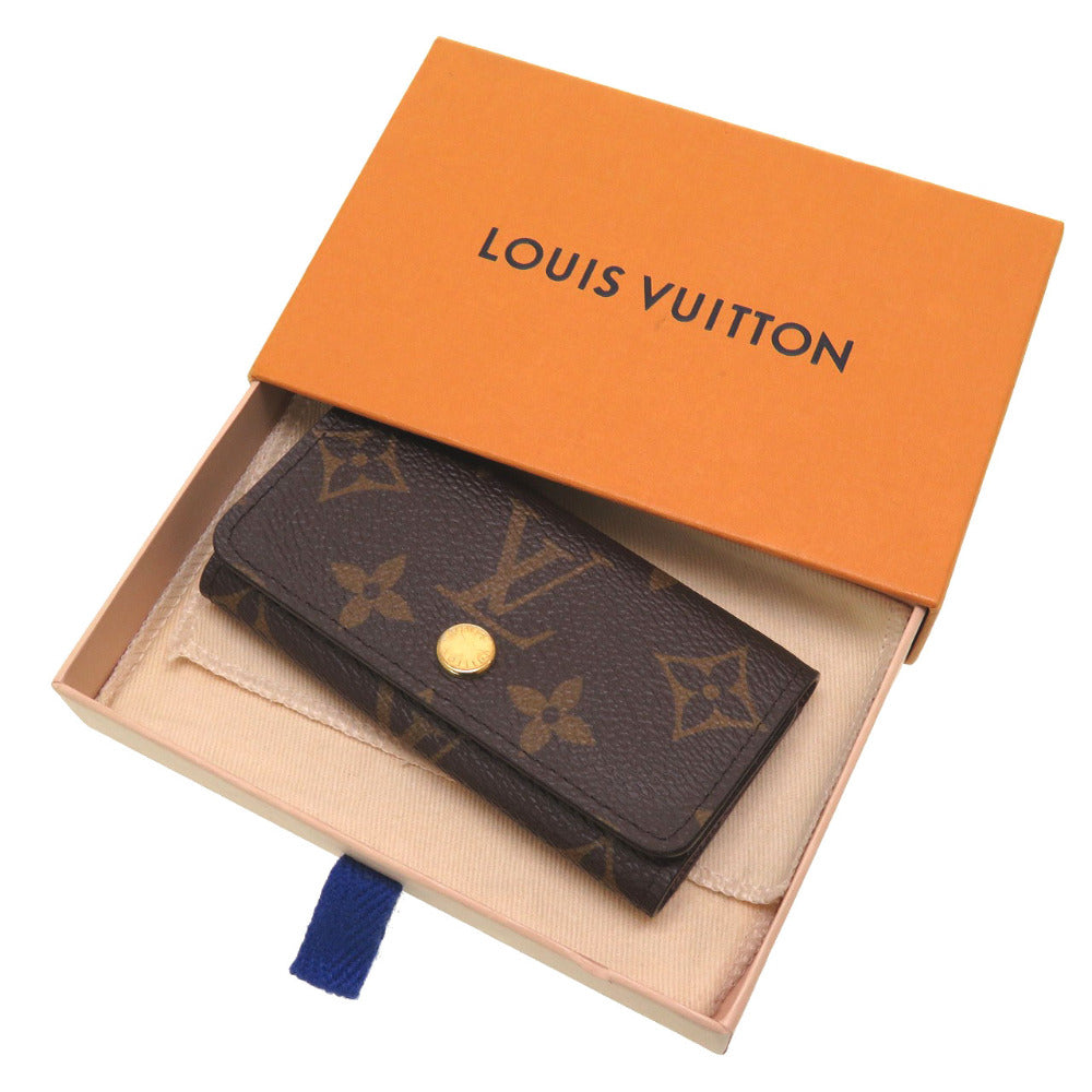 LOUIS VUITTON Key case Key holder Monogram canvas Brown 4 hooks Monogram Multicles4 Women