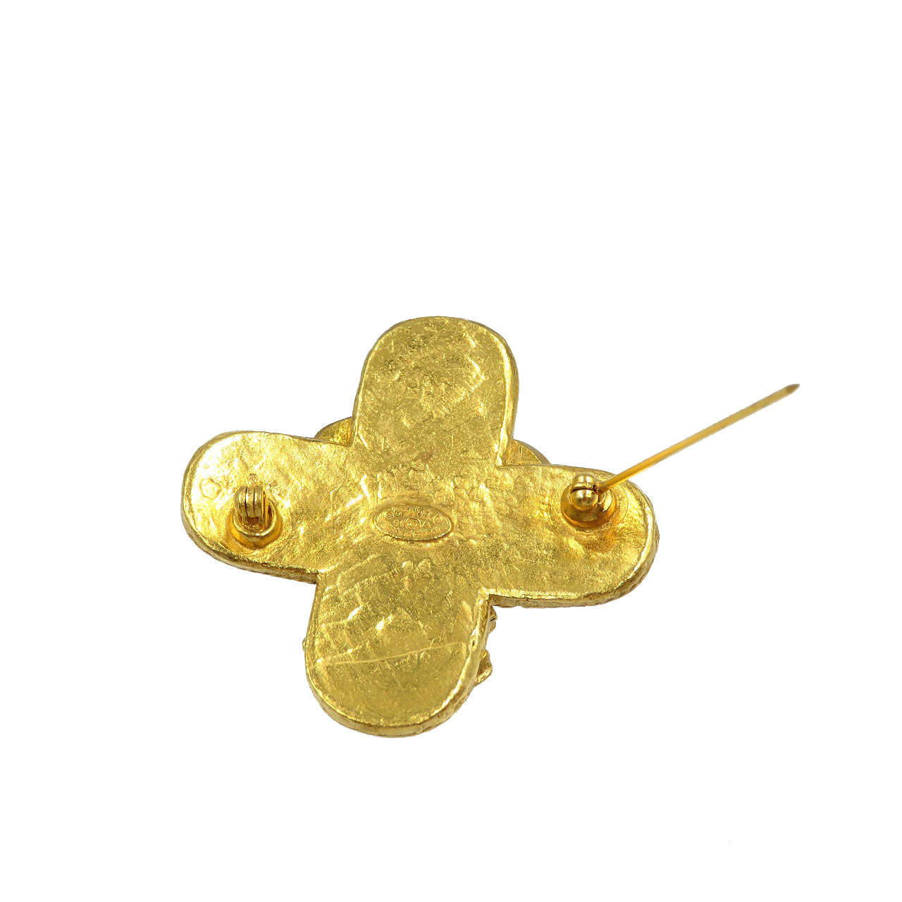 CHANEL Brooch metal gold Triple COCO Mark Women