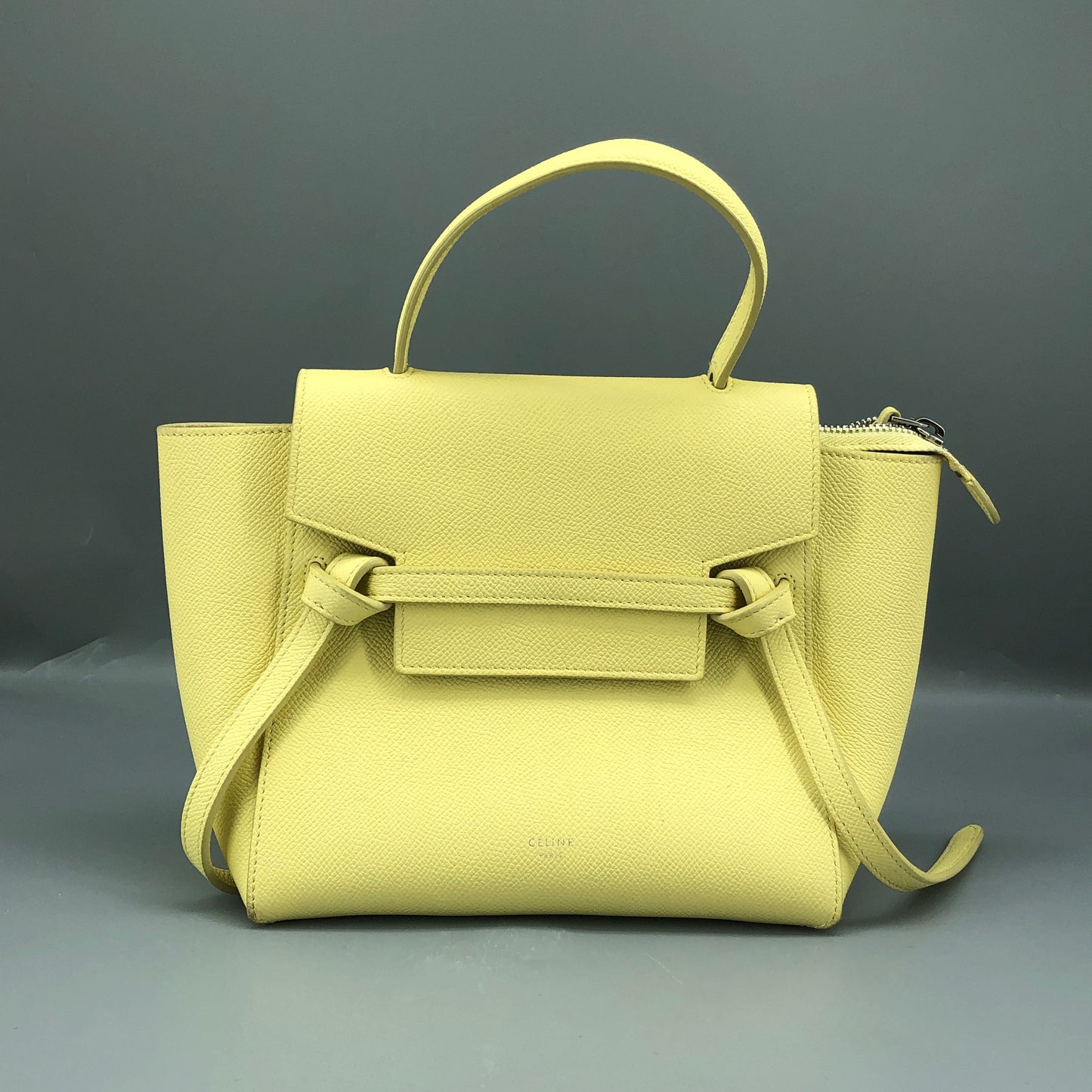 Celine Nano Belt Bag Leather Handbag Light Yellow