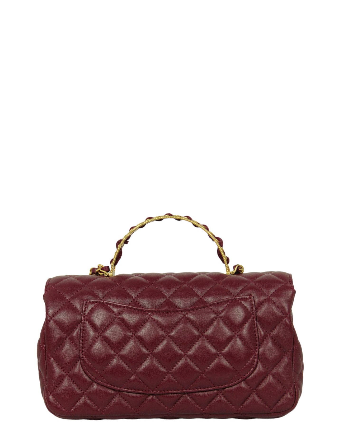 Chanel Burgundy Lambskin Leather Flapbag w/ Handle