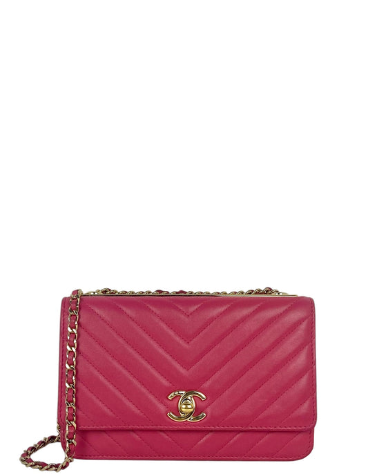 Chanel Pink Chevron Trendy CC WOC Crossbody