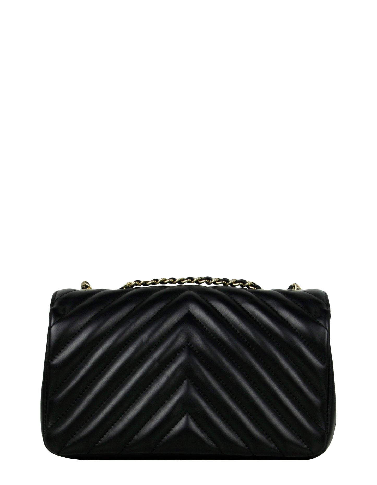 Chanel Black Lambskin Chevron Mini Statement Flap Bag