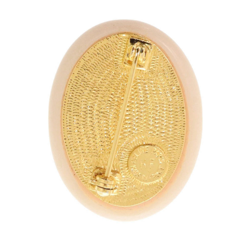 CELINE Brooch Metal, Crystal pink beige vintage Women