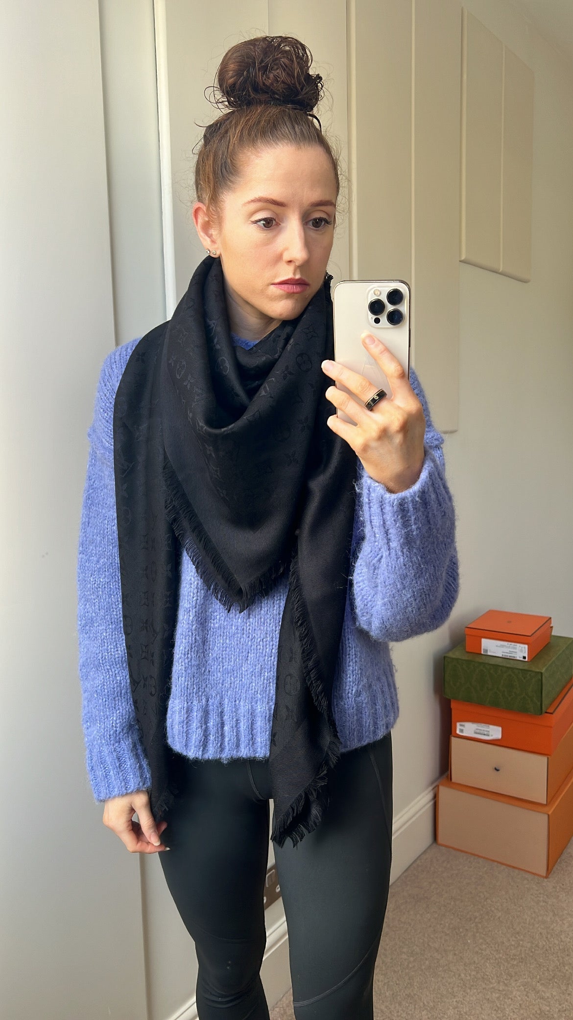 Louis Vuitton Black Monogram Shawl (RRP £450)