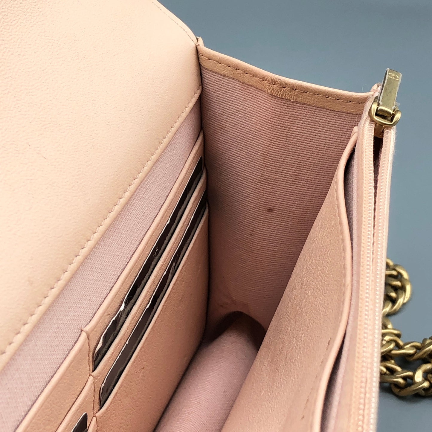 Chanel Nude Lambskin Quilted CC Camellia Crush Wallet on Chain WOC