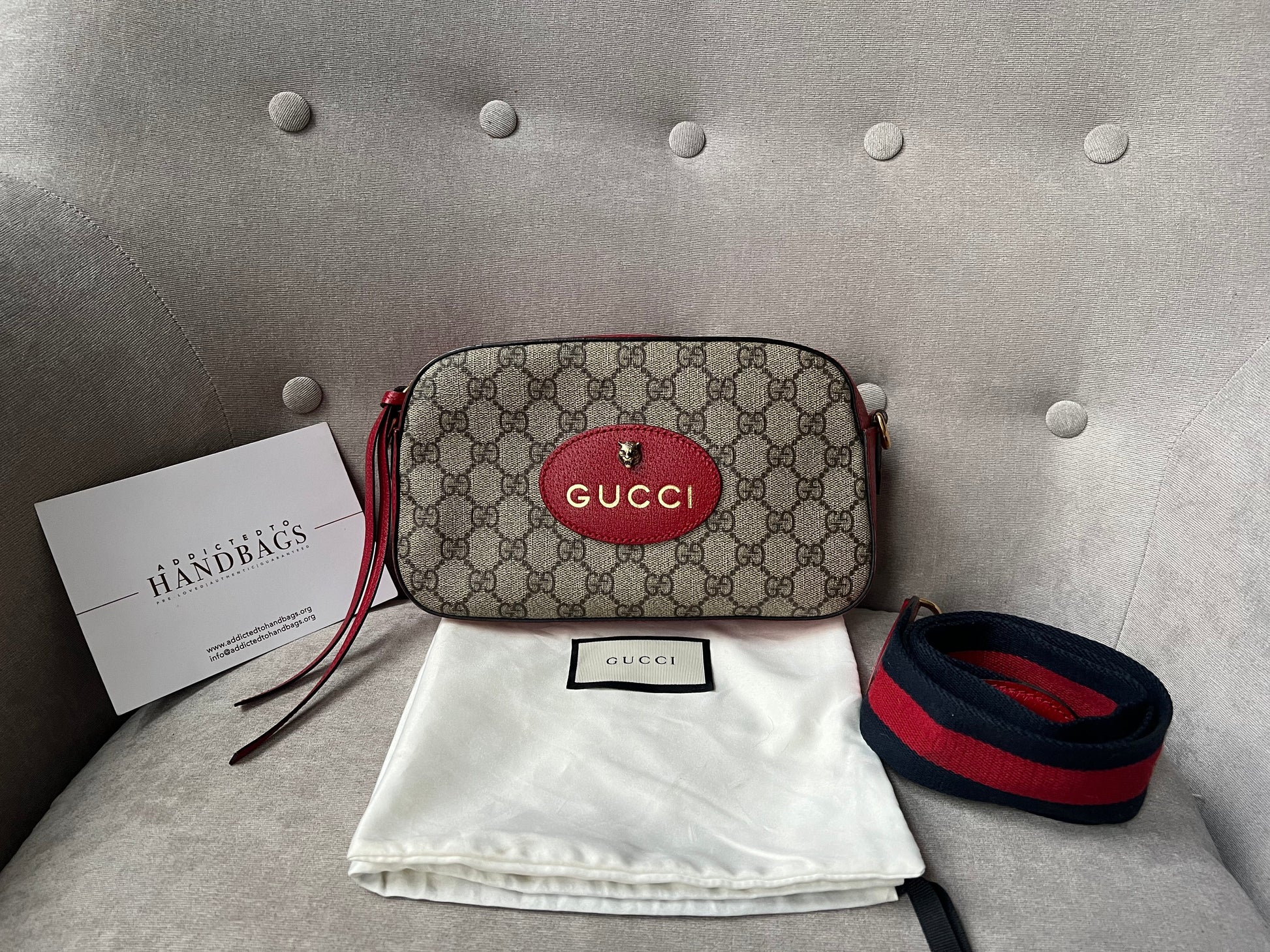 Gucci GG Supreme Leather Canvas Crossbody Style 3