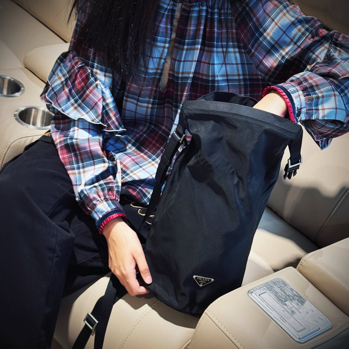 Prada Vela Nylon Shoulder Bag TWS