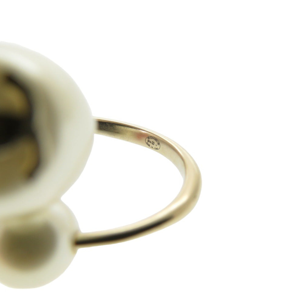 CHANEL Ring Metal, Faux Pearl gold COCO Mark Women