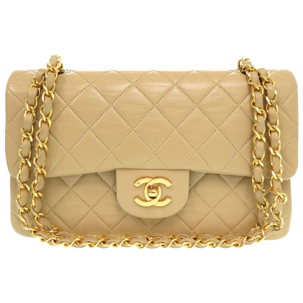 CHANEL Shoulder Bag A01113 lambskin beige Matelasse 23 Double Flap COCO Mark Women