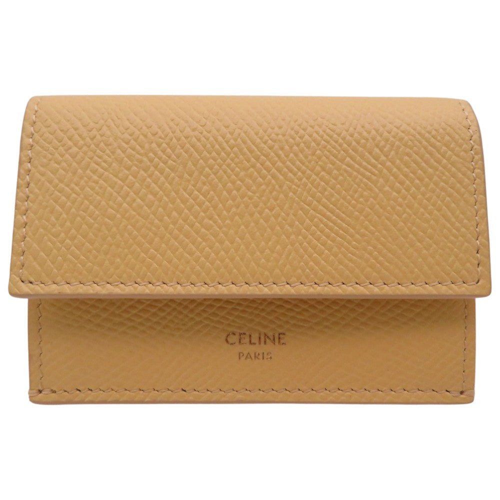 CELINE Tri-fold wallet 10E60 3BEL 11PO Calfskin yellow Folded Compact Wallet in Calfskin Yellow 10E60 3BEL 11PO Women