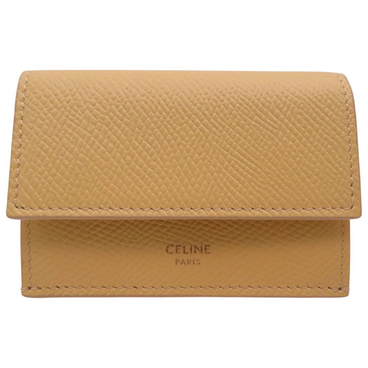 CELINE Tri-fold wallet 10E60 3BEL 11PO Calfskin yellow Folded Compact Wallet in Calfskin Yellow 10E60 3BEL 11PO Women