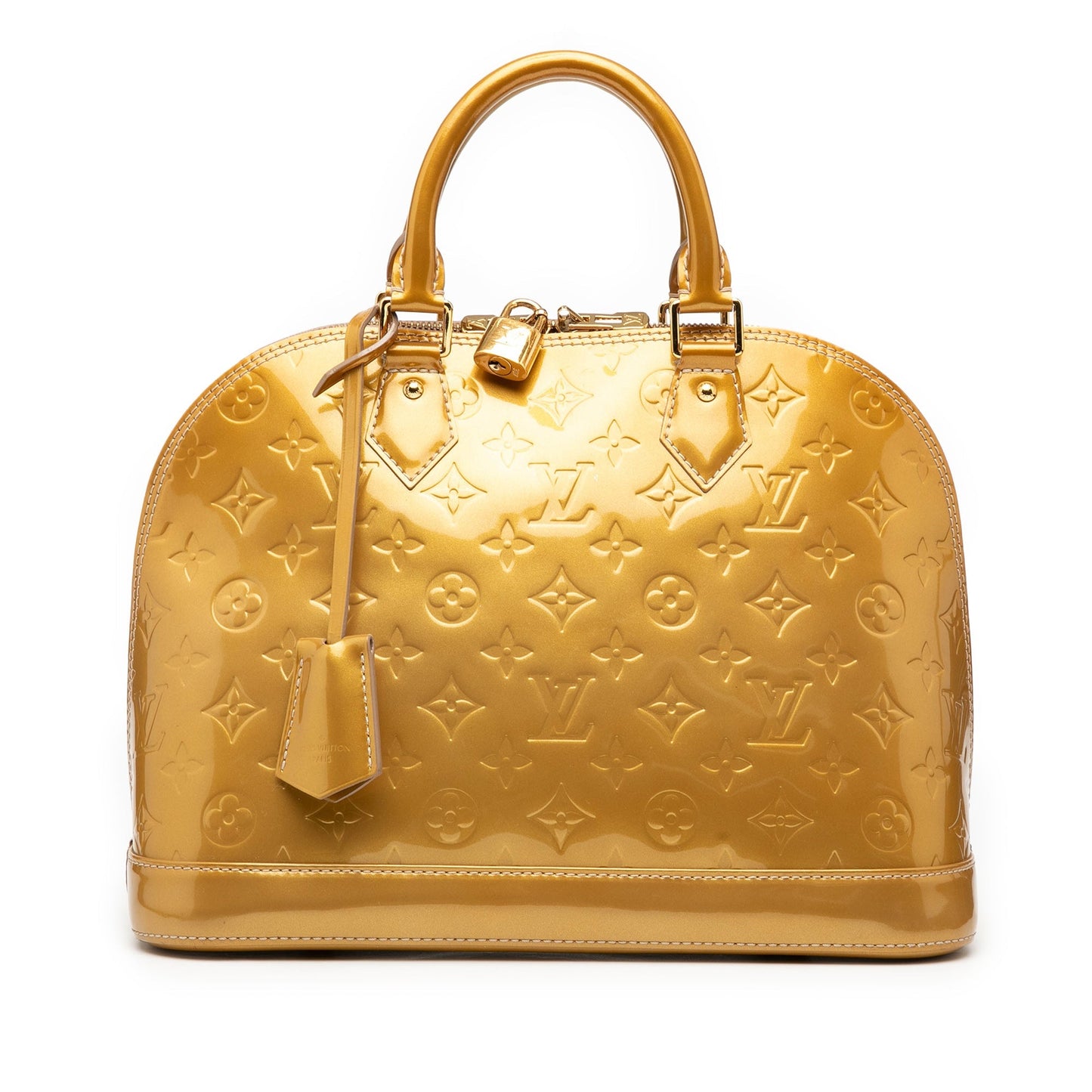 Gold Louis Vuitton Monogram Vernis Alma PM Handbag