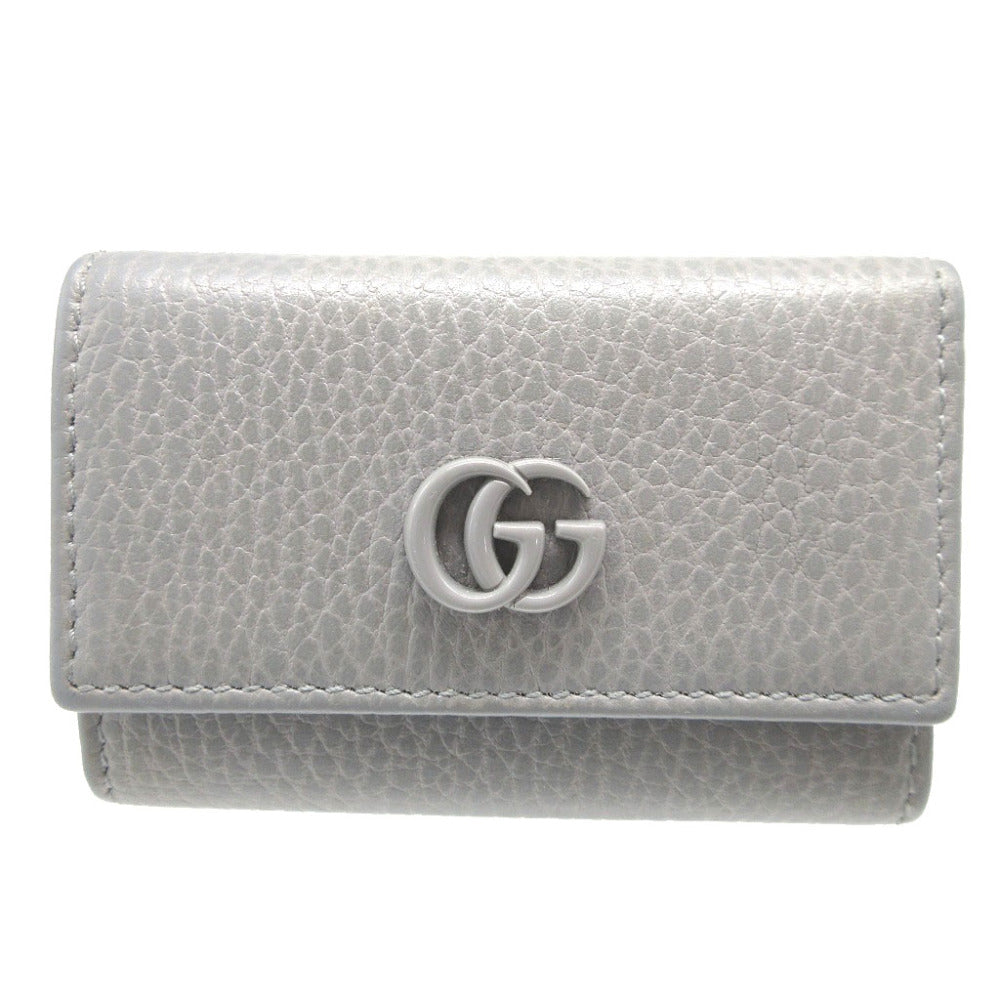 GUCCI Key case Key holder  456118 leather gray six hooks GG Marmont unisex(Unisex)