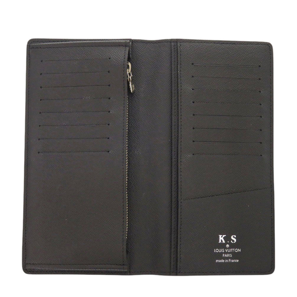 LOUIS VUITTON Long Wallet Purse M30501 Taiga Noir Portefeuille Plaza mens