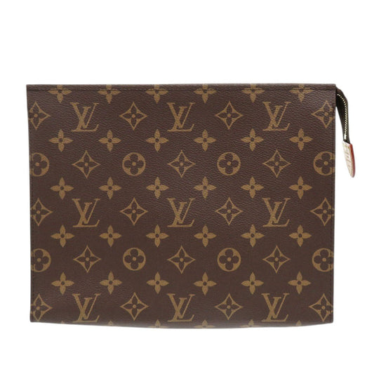LOUIS VUITTON Clutch bag M47542 Monogram canvas Brown Monogram Poche toilette26 Women