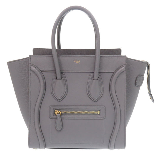 CELINE Handbag leather gray Luggage micro shopper Women