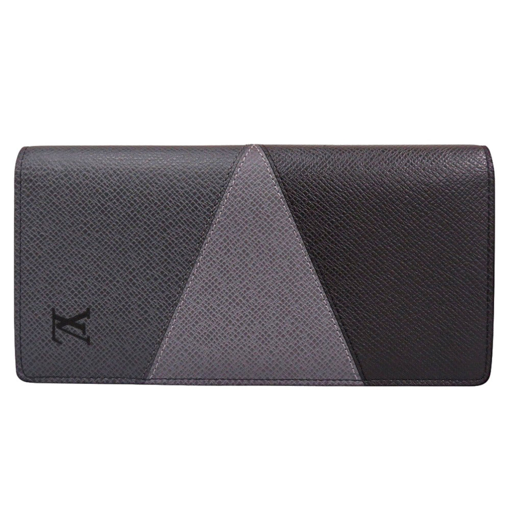 LOUIS VUITTON Long Wallet Purse M30715 Taiga gray Taiga Portefeuille Plaza NM mens