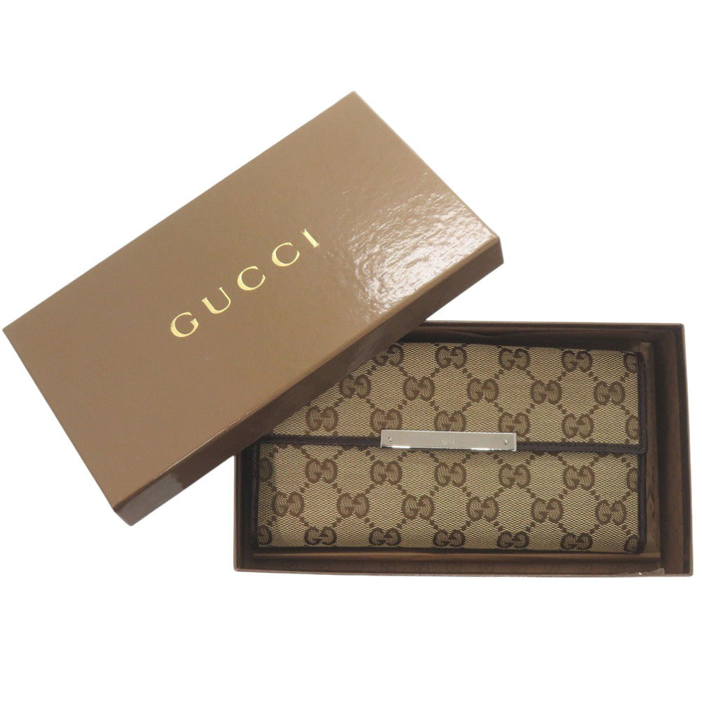 GUCCI Long Wallet Purse 112715 GG canvas beige Women