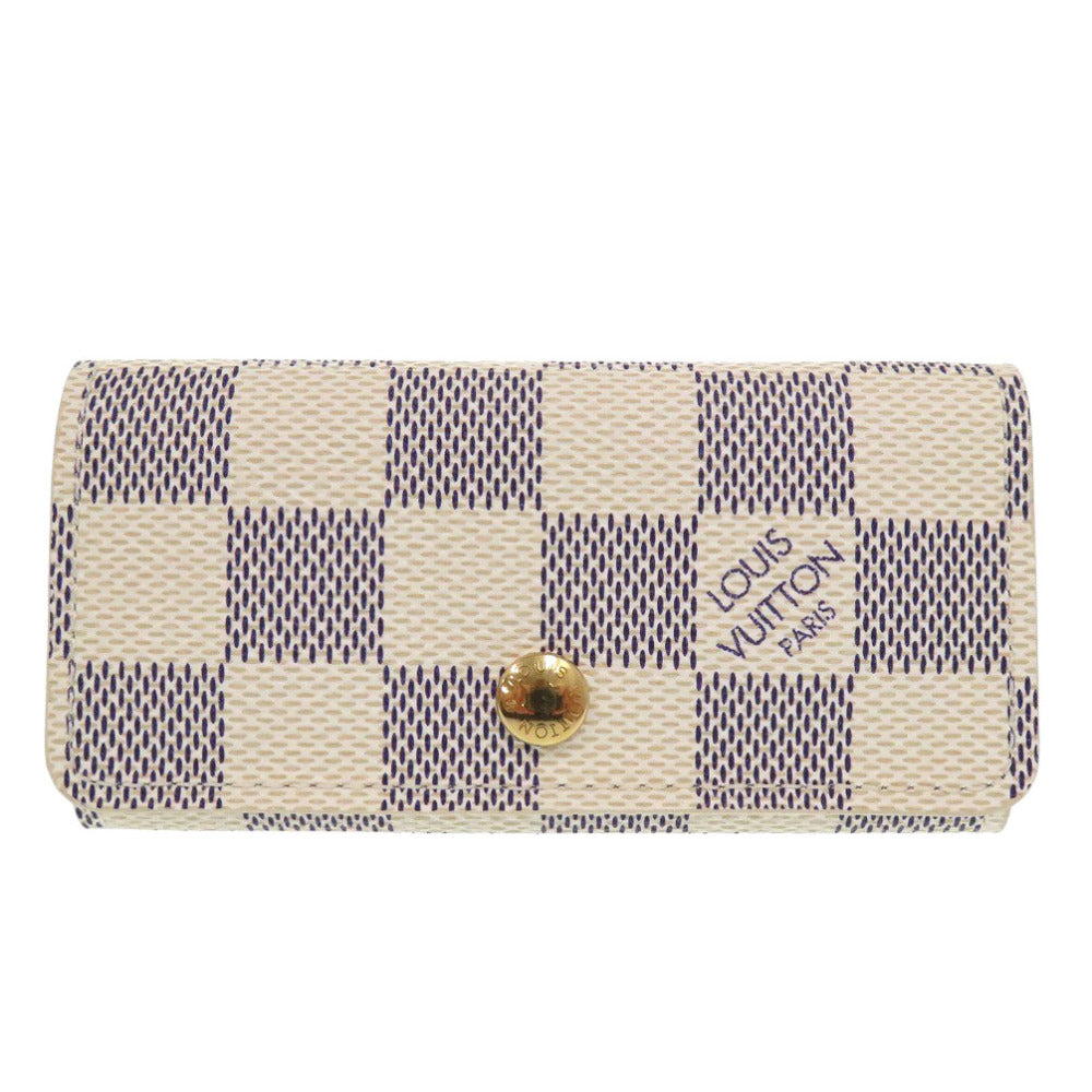 LOUIS VUITTON Key case Key holder  N60020 Damier Azur Canvas gray Multicles4 Women(Unisex)