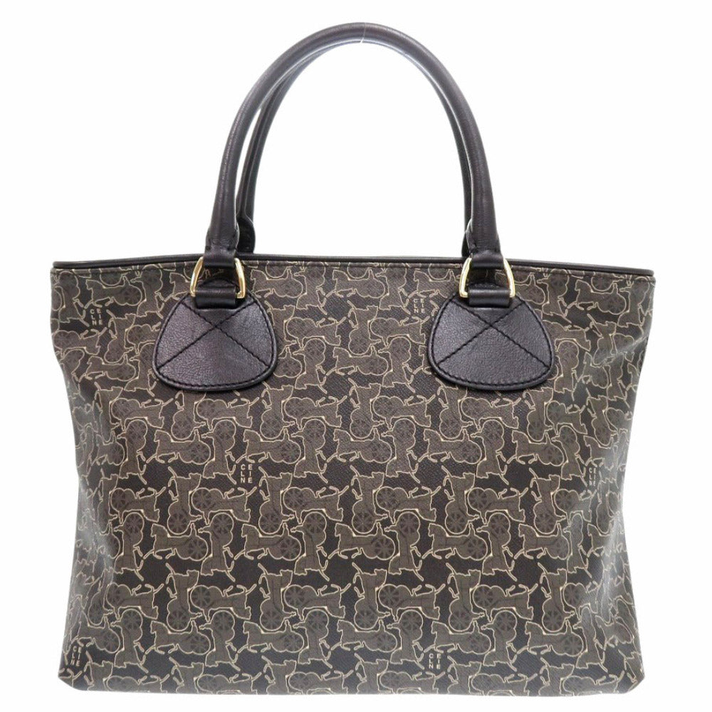 CELINE Handbag PVC, Leather Brown Monkey line Women