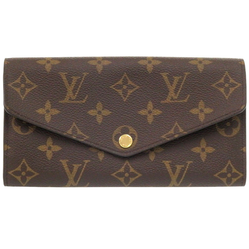 LOUIS VUITTON Long Wallet Purse M60531 Monogram canvas Brown Monogram Portefeuille Sarah unisex(Unisex)