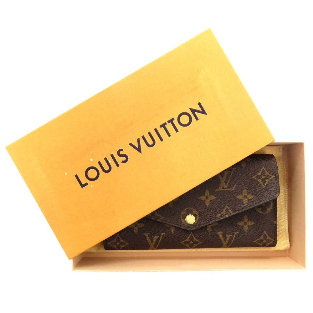 LOUIS VUITTON Long Wallet Purse M60531 Monogram canvas Brown Monogram Portefeuille Sarah unisex(Unisex)