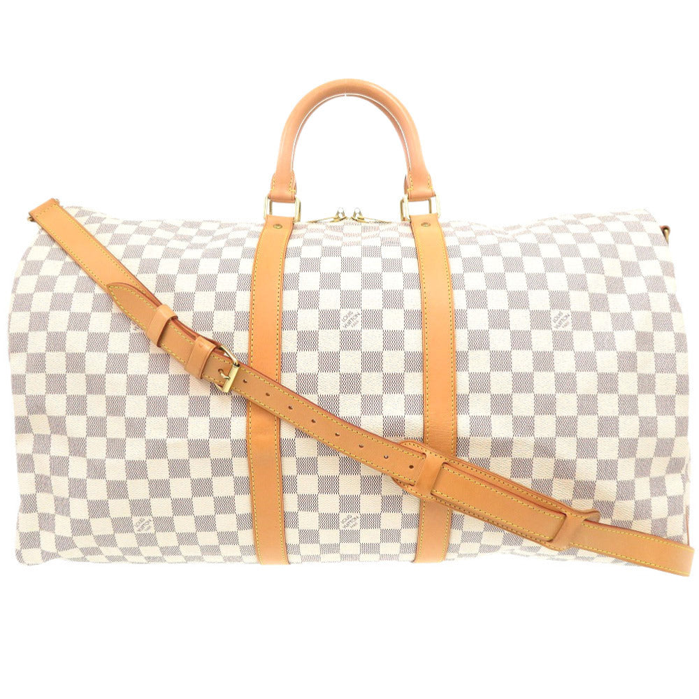 LOUIS VUITTON Boston Duffel bag N41429 Damier Azur Canvas white Keepall bandouliere55 Women(Unisex)