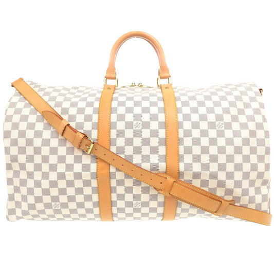 LOUIS VUITTON Boston Duffel bag N41429 Damier Azur Canvas white Keepall bandouliere55 Women(Unisex)