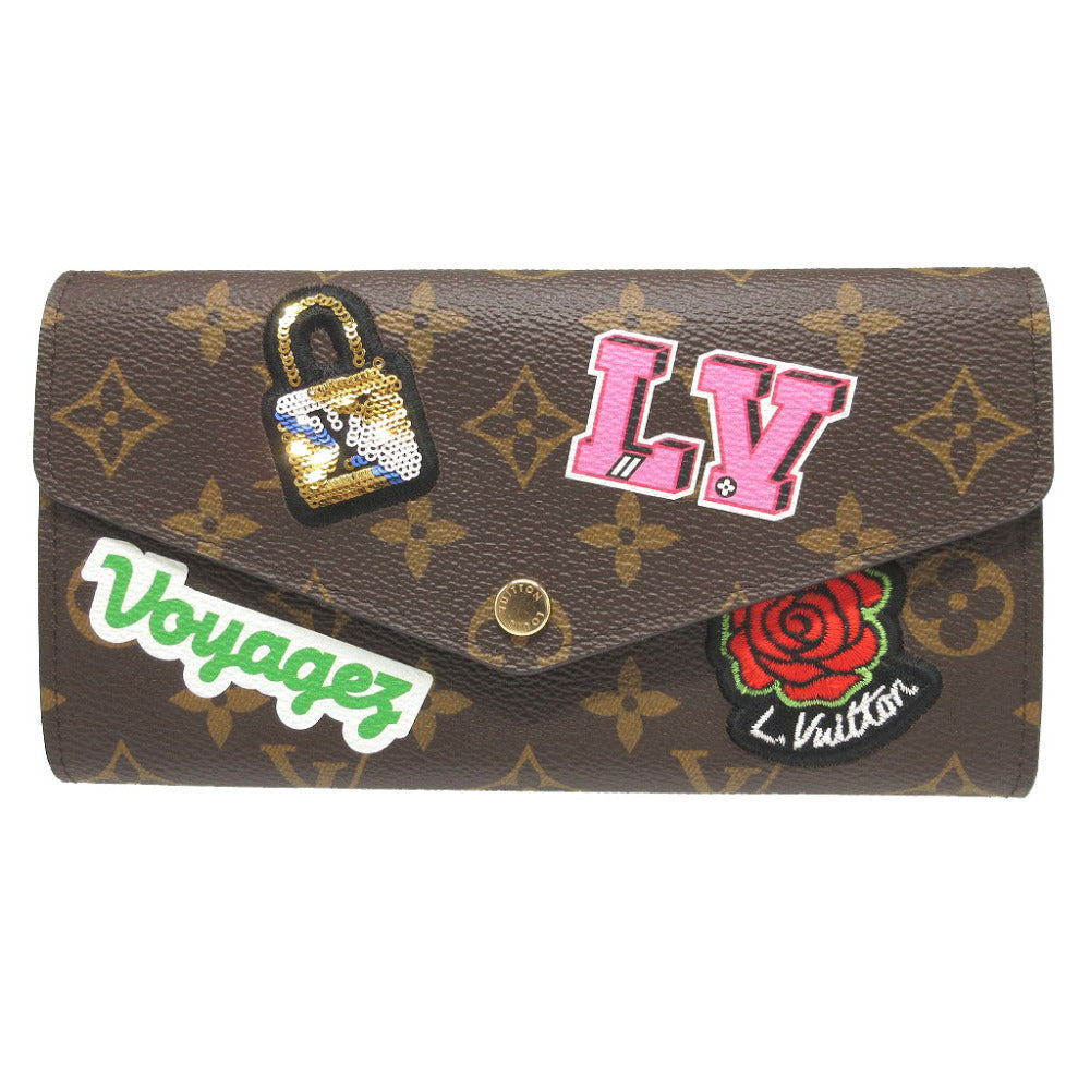 LOUIS VUITTON Long Wallet Purse M63318 Monogram canvas Brown Two fold Monogram Portefeuille Sarah unisex(Unisex)