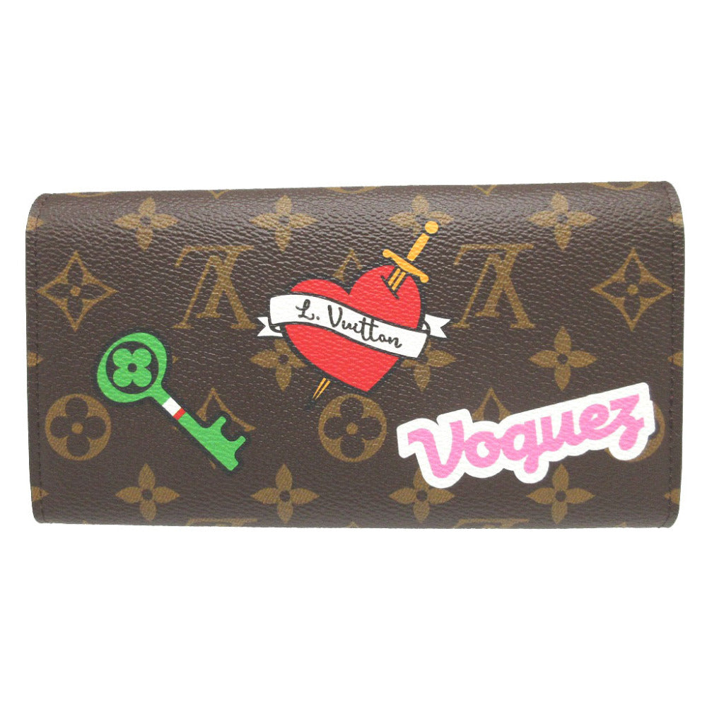 LOUIS VUITTON Long Wallet Purse M63318 Monogram canvas Brown Two fold Monogram Portefeuille Sarah unisex(Unisex)