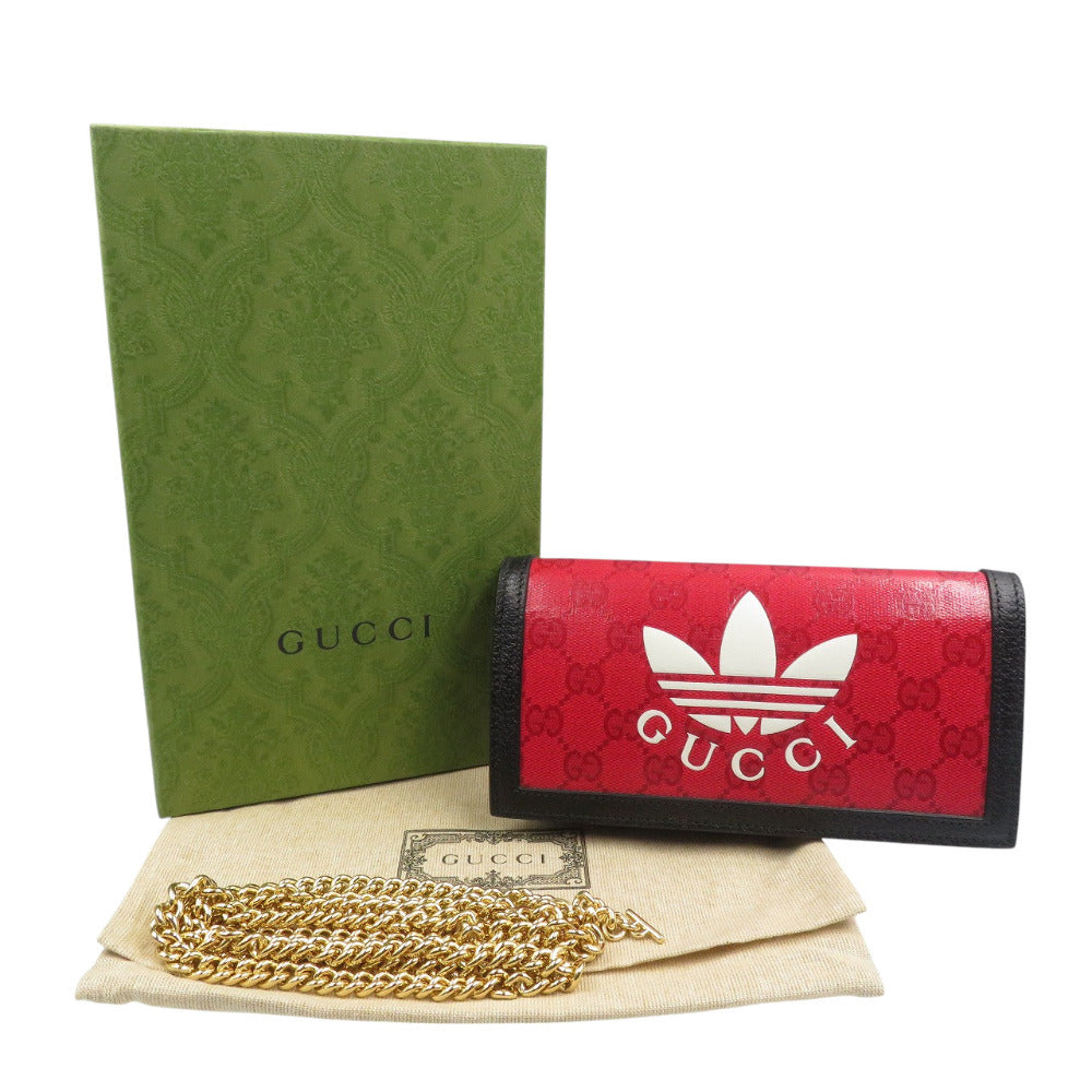 GUCCI Long Wallet Purse 621892 Crystal GG Red GUCCIxadidas