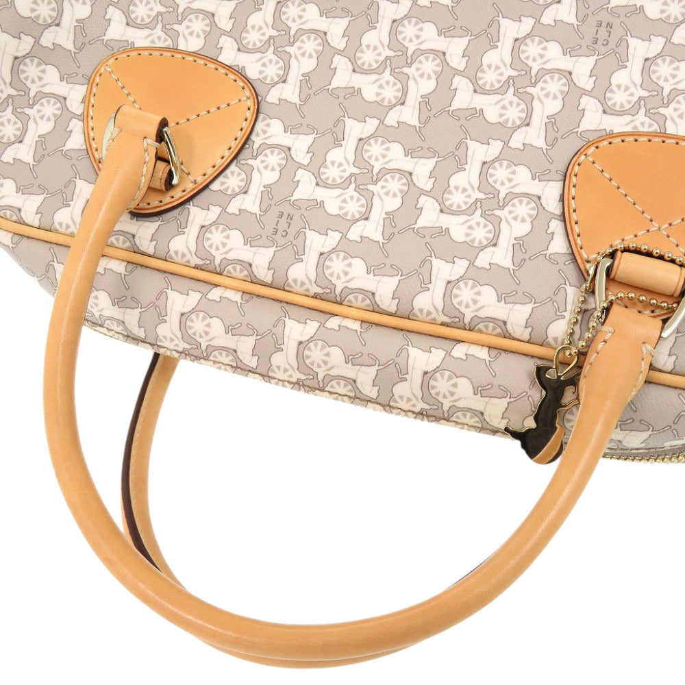 CELINE Handbag PVC, Leather gray Sulky Carriage Pattern Women