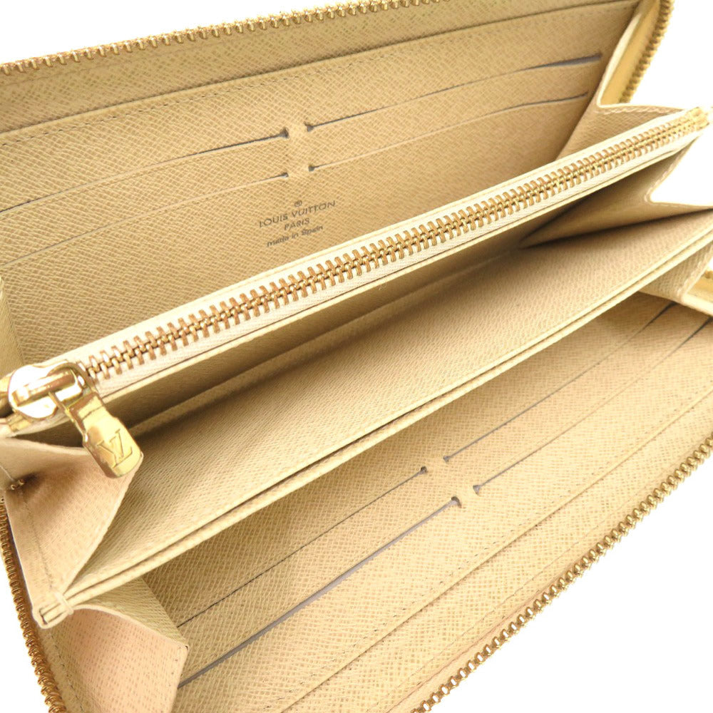 LOUIS VUITTON Long Wallet Purse M60019 Damier Azur Canvas Damier Azur Zip Around Damier Azur Zippy wallet Women