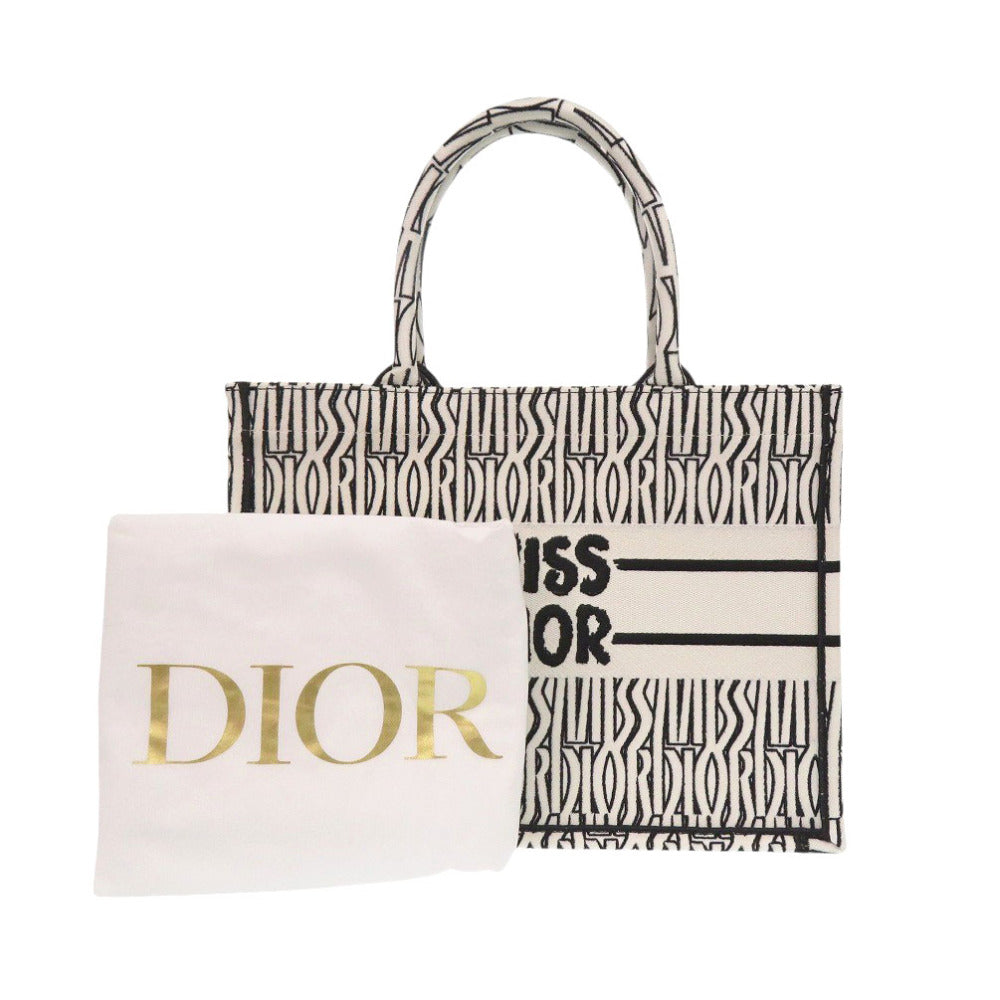 Christian Dior Handbag canvas white Medium Book Tote in Embroidery Women(Unisex)