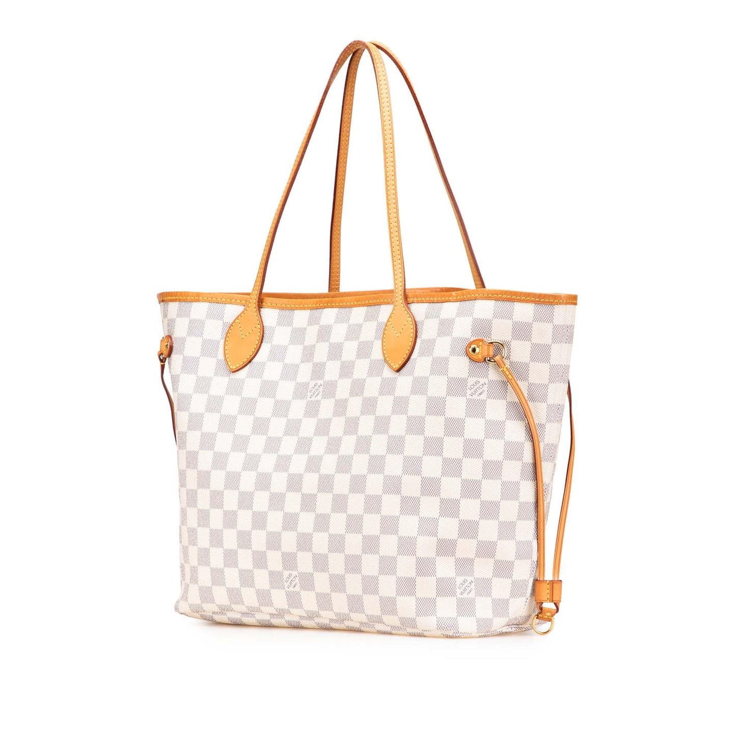 White Louis Vuitton Damier Azur Neverfull MM Tote Bag