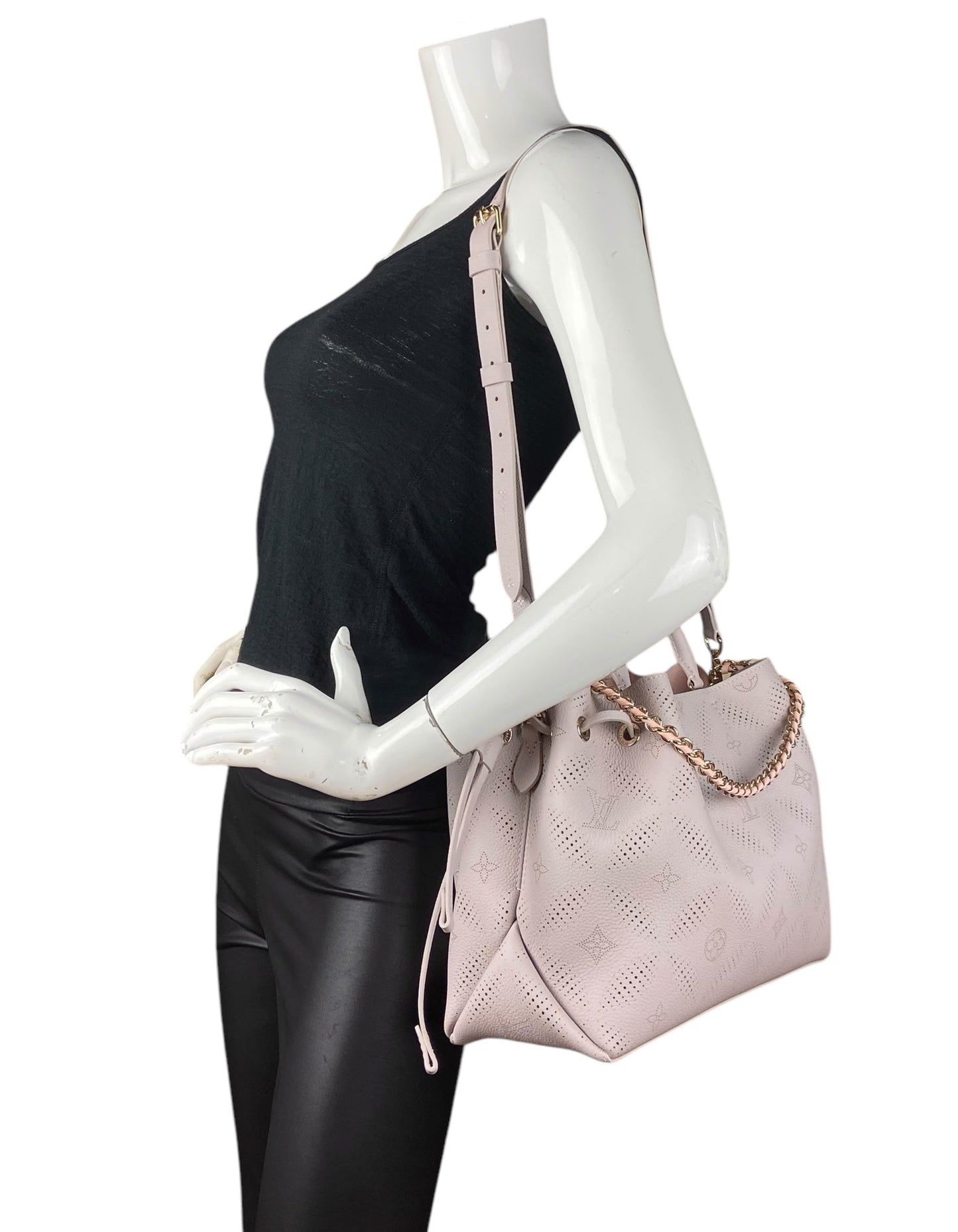 Louis Vuitton Pink/Gray Monogram Mahina Bloom Bella Tote