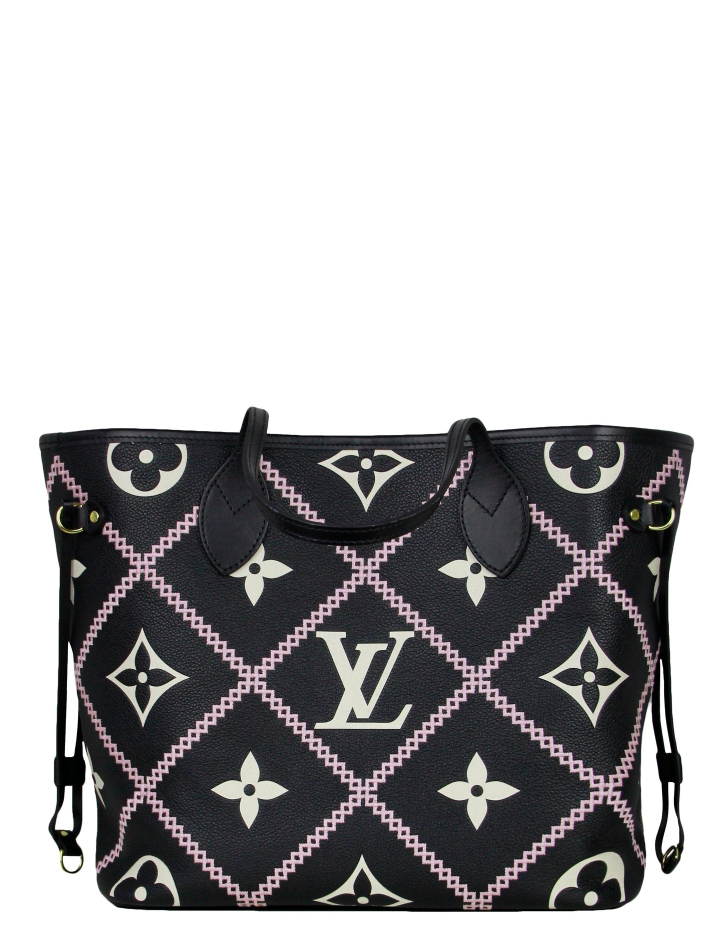 Louis Vuitton '22 Black Empreinte Monogram Giant Broderies Neverfull MM Bag