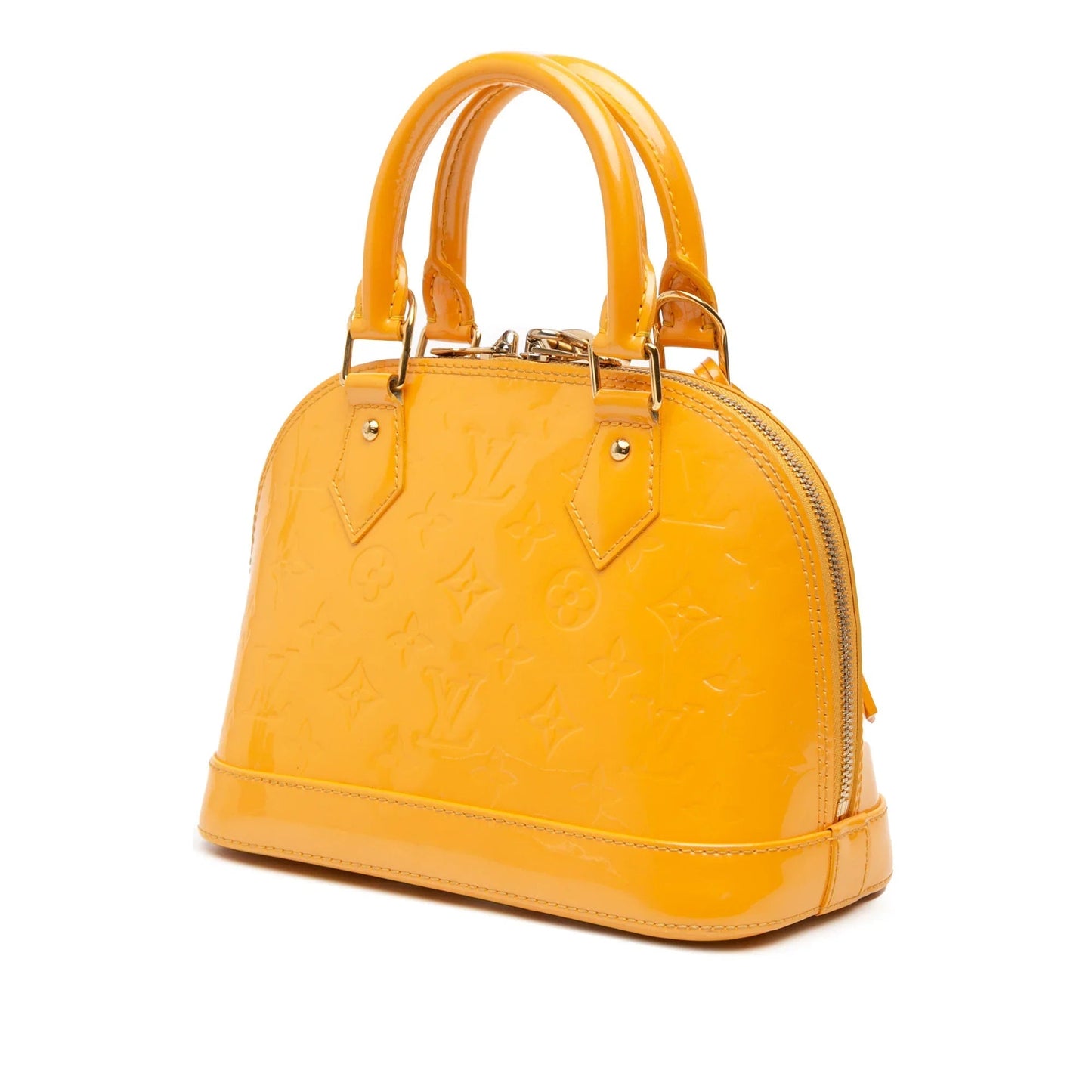 Yellow Louis Vuitton Monogram Vernis Alma BB Satchel