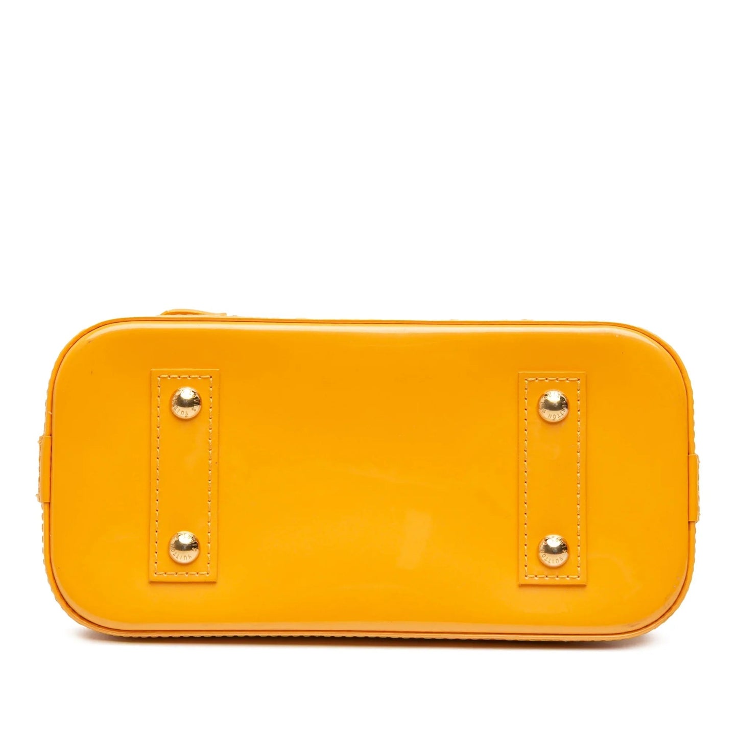 Yellow Louis Vuitton Monogram Vernis Alma BB Satchel