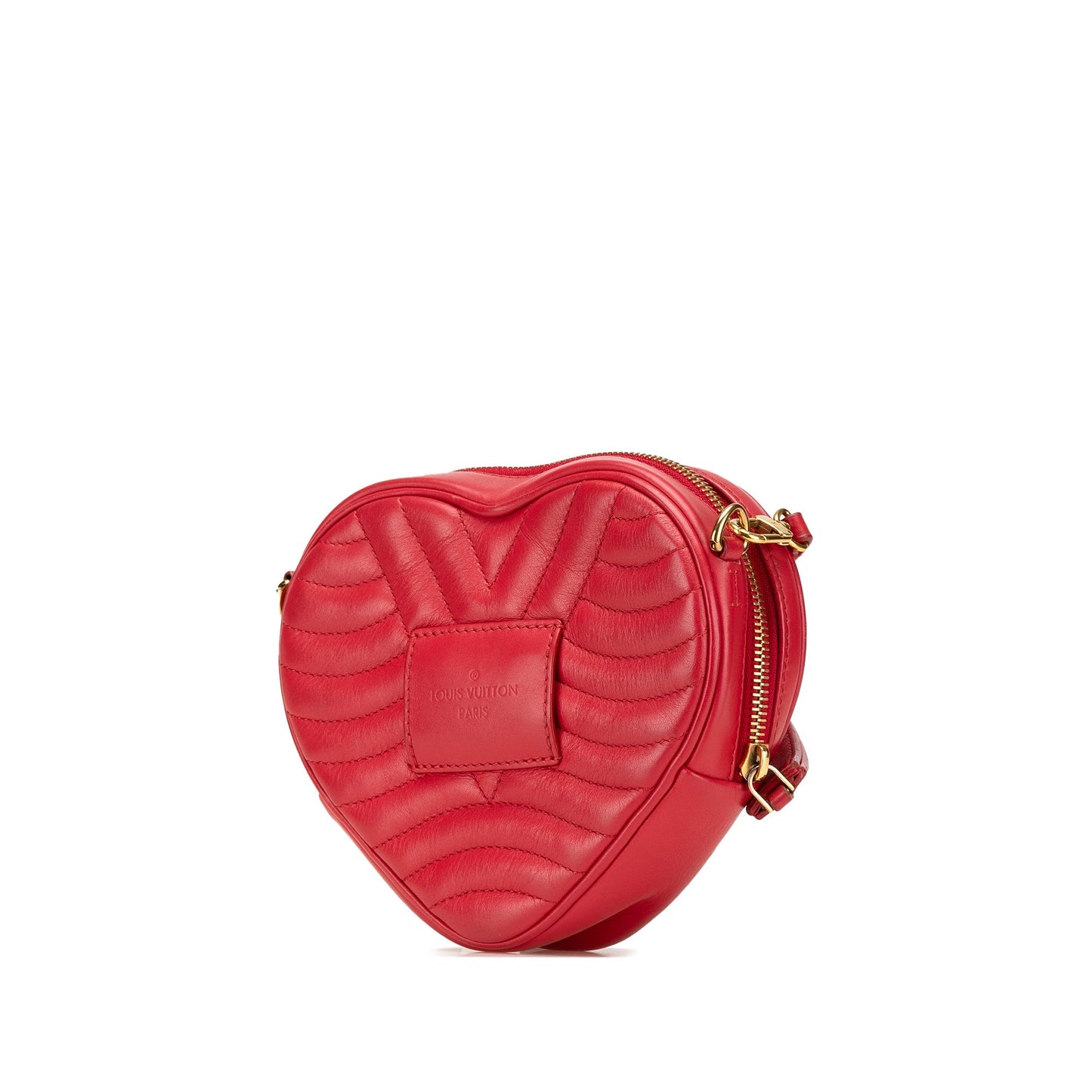 Red Louis Vuitton Calfskin Embellished New Wave Love Lock Crossbody
