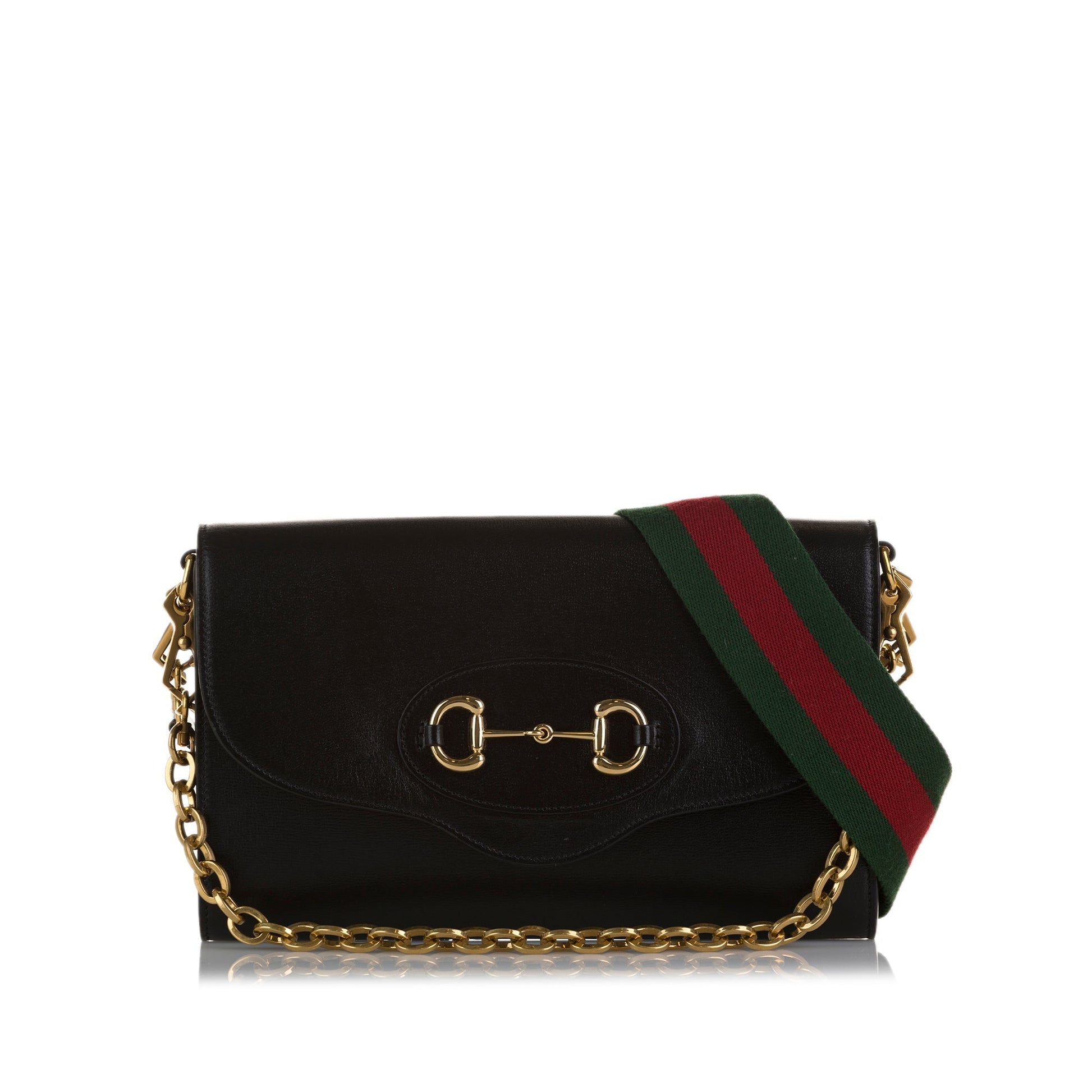 Gucci Horsebit Black Leather Chain Crossbody