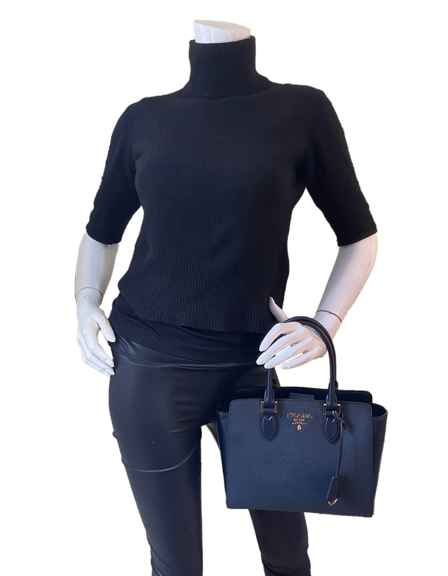 Prada Blue Saffiano Small Top Handle Crossbody Bag 1BA113