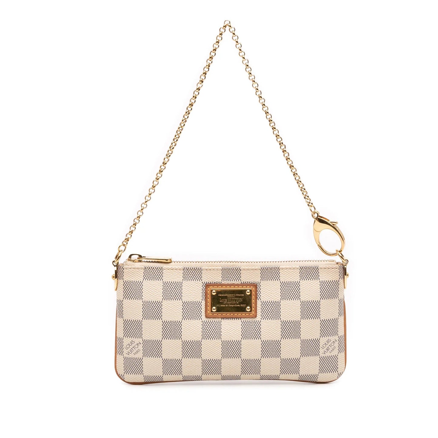 White Louis Vuitton Damier Azur Pochette Milla MM Handbag